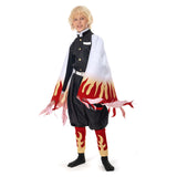 Demon Slayer: Kimetsu no Yaiba Halloween Carnival Suit Rengoku Kyoujurou Cosplay Costume Kids Children Coat Pants Cloak Outfits