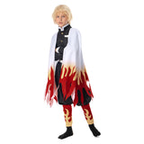 Demon Slayer: Kimetsu no Yaiba Halloween Carnival Suit Rengoku Kyoujurou Cosplay Costume Kids Children Coat Pants Cloak Outfits