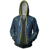 Teen Hoodie Devil May Cry Vergil Zip Up Sweatshirt Adult Unisex
