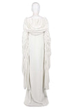 Padme Amidala Cosplay White Cloak Dress Costume For Adult Female Halloween Carnival Suit