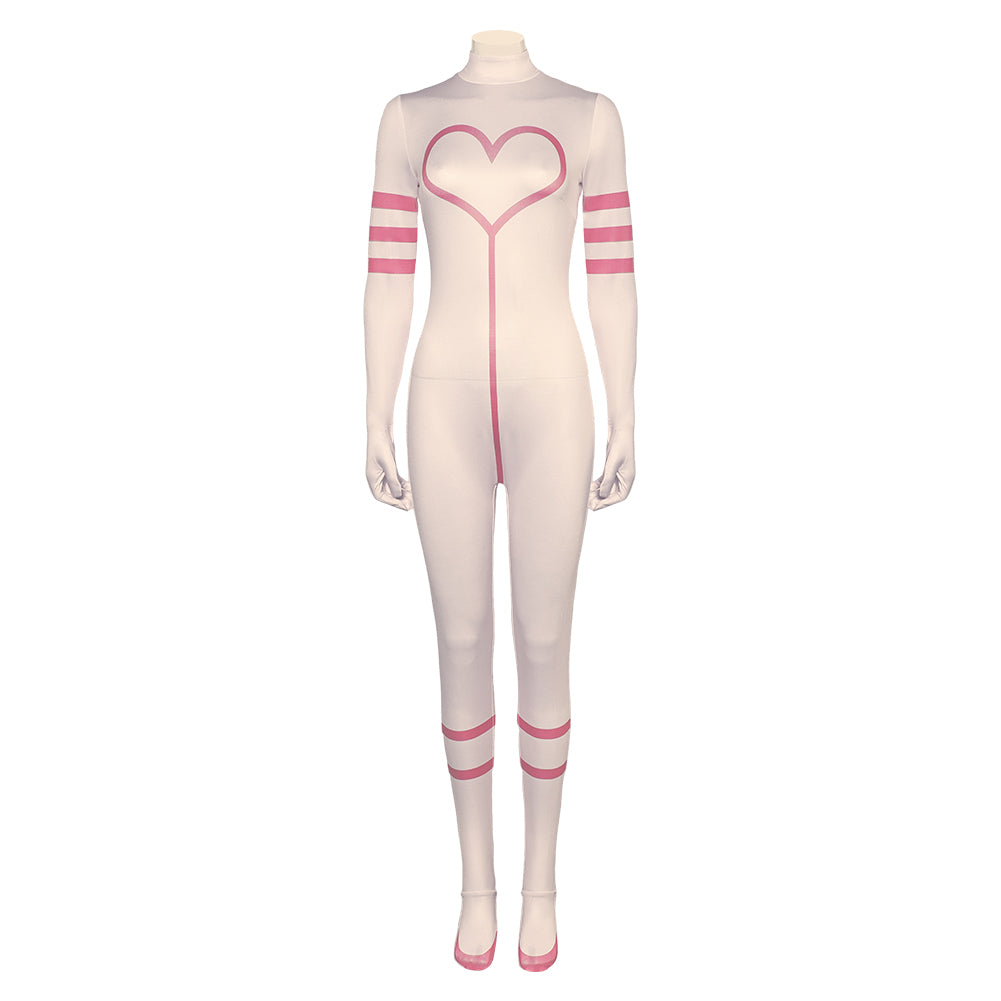 Hazbin Hotel Angel Dust TV Character White Jumpsuit Cosplay Costume Outfits Halloween Carnival Suit