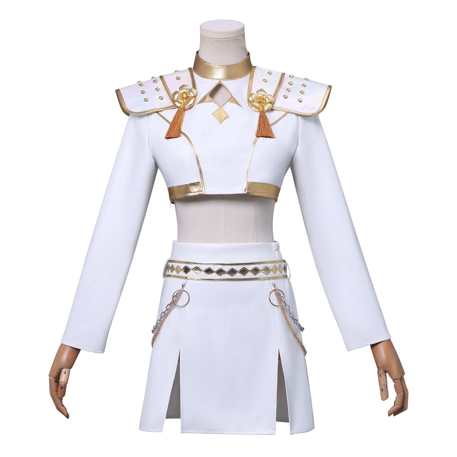 Kpop Demon Hunters Zoey Cosplay White Holographic Outfit For Adult Female Halloween Carnival Suit