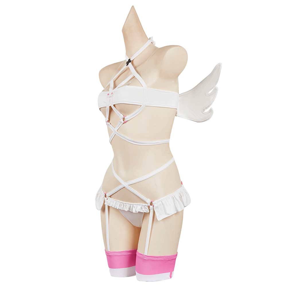 2.5 Dimensional Seduction Ririsa Amano White Sexy Lingerie Cosplay Costume Outfits