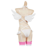 2.5 Dimensional Seduction Ririsa Amano White Sexy Lingerie Cosplay Costume Outfits