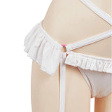 2.5 Dimensional Seduction Ririsa Amano White Sexy Lingerie Cosplay Costume Outfits