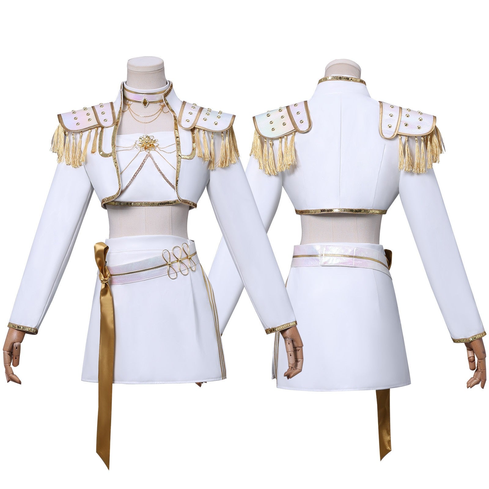 Kpop Demon Hunters Costume Mira Cosplay What It Sounds Like White Holographic Outfit For Adult Female Halloween Carnival Suit