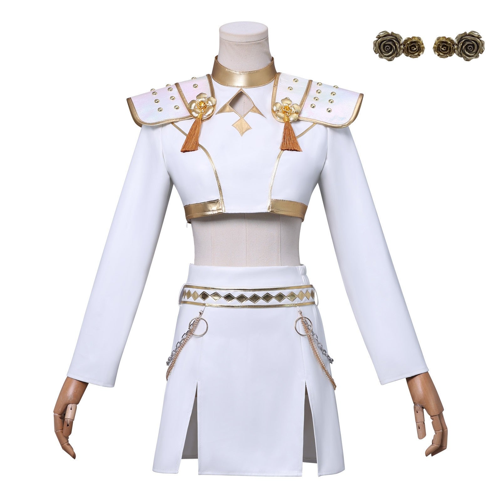 Kpop Demon Hunters Zoey Cosplay White Holographic Outfit For Adult Female Halloween Carnival Suit