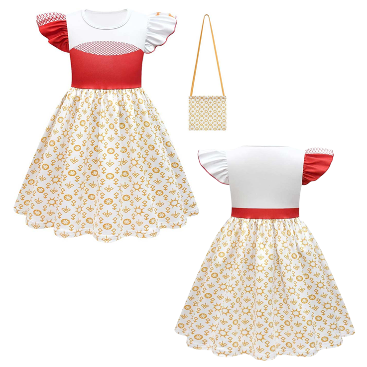 Zombies 4: Dawn of the Vampires Cosplay Addison Kids Beige Dress For Girls Halloween Carnival Suit