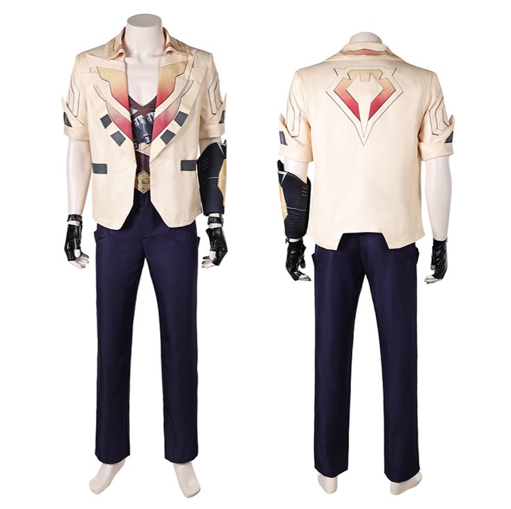 Valorant Costume TEJO Cosplay Beige Suit For Adult Man Halloween Carnival Suit