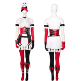 Harley Quinn Cosplay Costume Red Nurse Outfit For Adult Female Halloween Carnival Suit