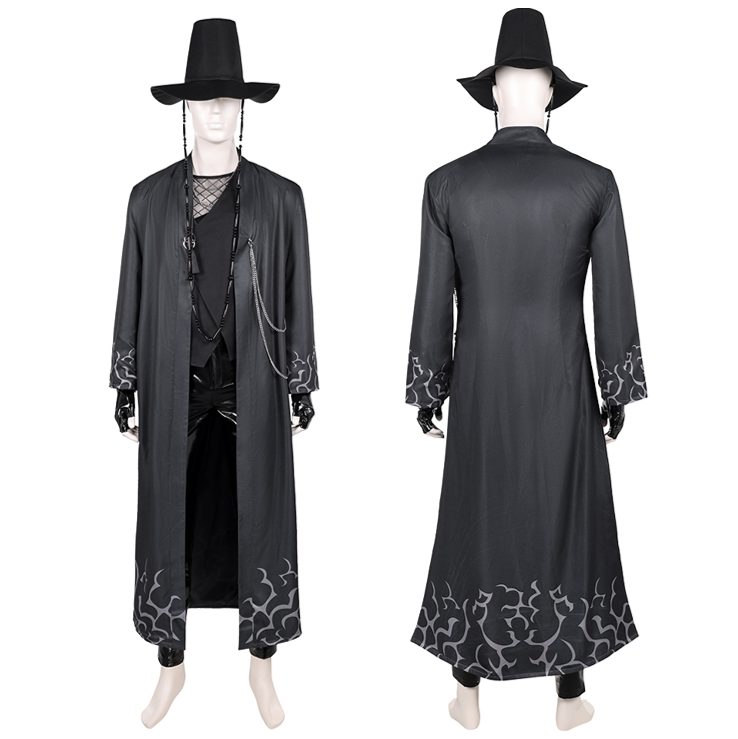 Kpop Demon Hunters Costume Abby Cosplay Black Coat Set For Adult Man Halloween Carnival Suit