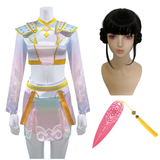 Kpop Demon Hunters Costume Zoey Cosplay What It Sounds Like White Holographic Outfit For Adult Female Halloween Carnival Suit