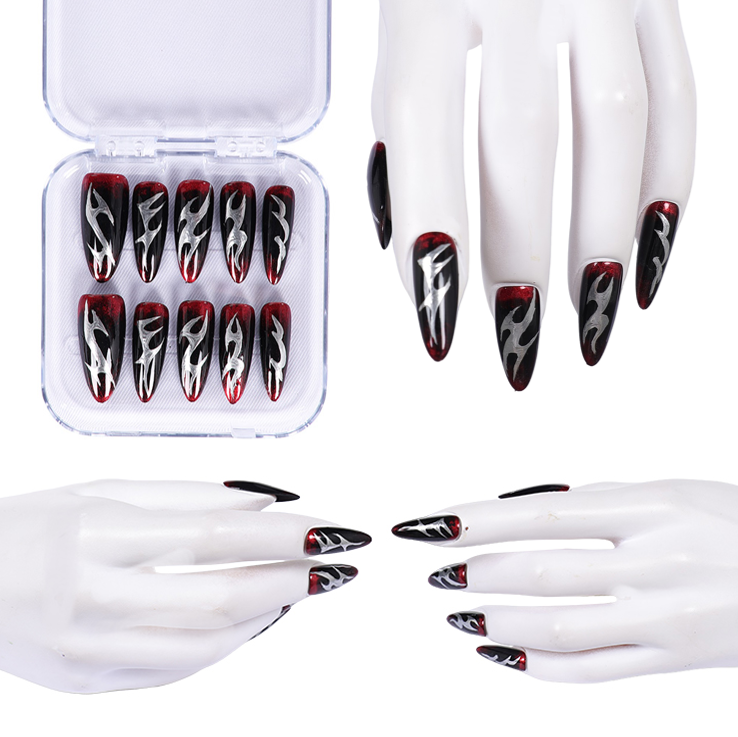 Kpop Demon Hunters Rumi Cosplay Black Nail Art Halloween Carnival Party Props Accessories