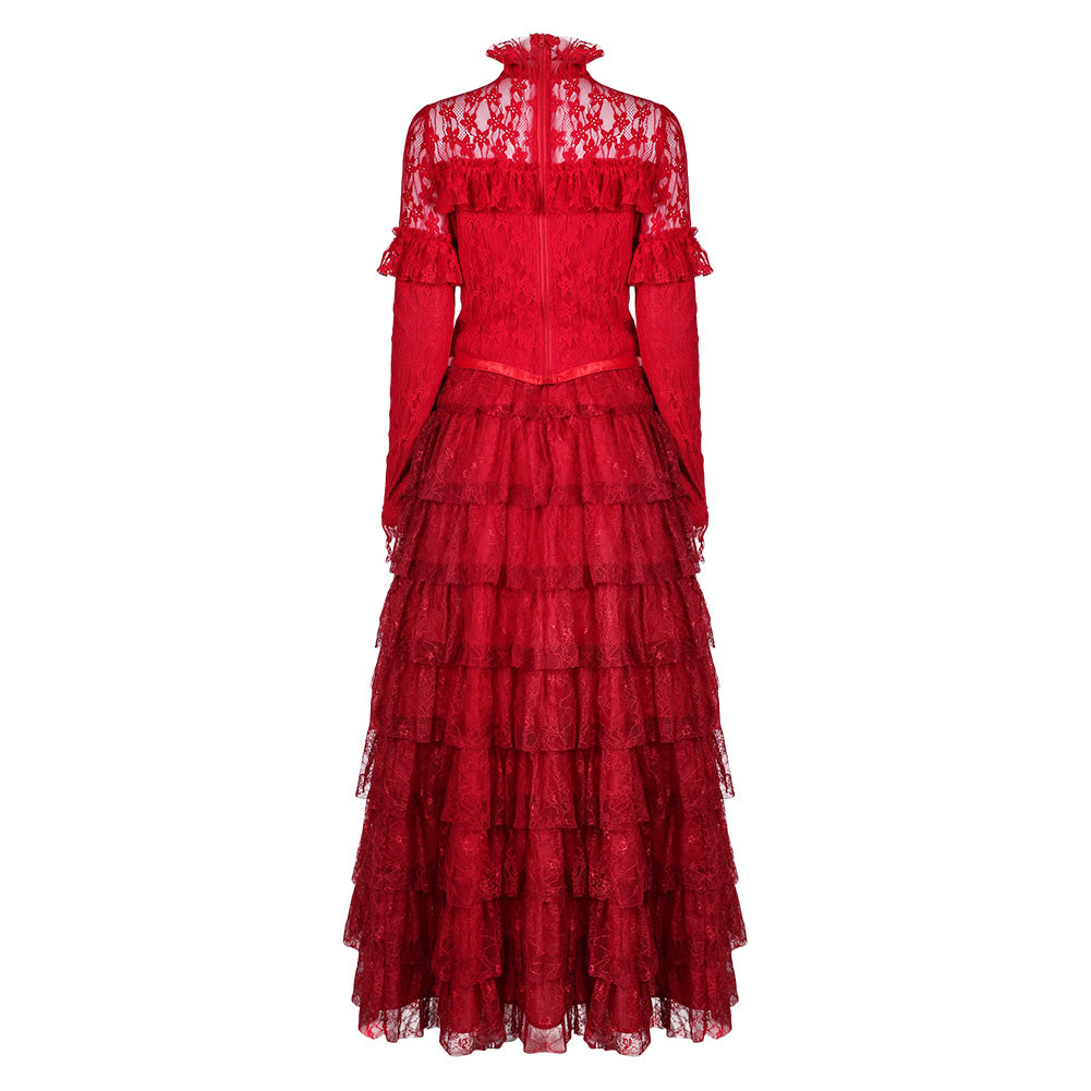 Beetlejuice Beetlejuice Lydia Deetz Red Dress Cosplay Costume Outfits Halloween Carnival Suit