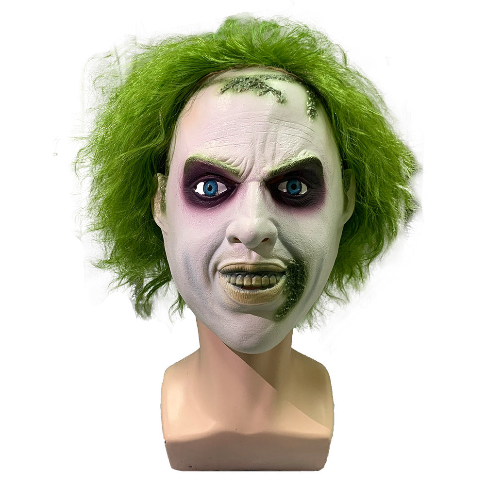 Beetlejuice Latex Mask Wig Helmet Masquerade Cosplay Halloween Party Costume Props