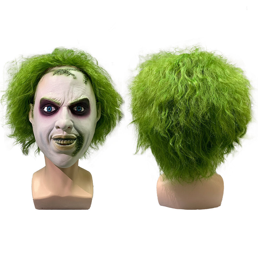 Beetlejuice Latex Mask Wig Helmet Masquerade Cosplay Halloween Party Costume Props