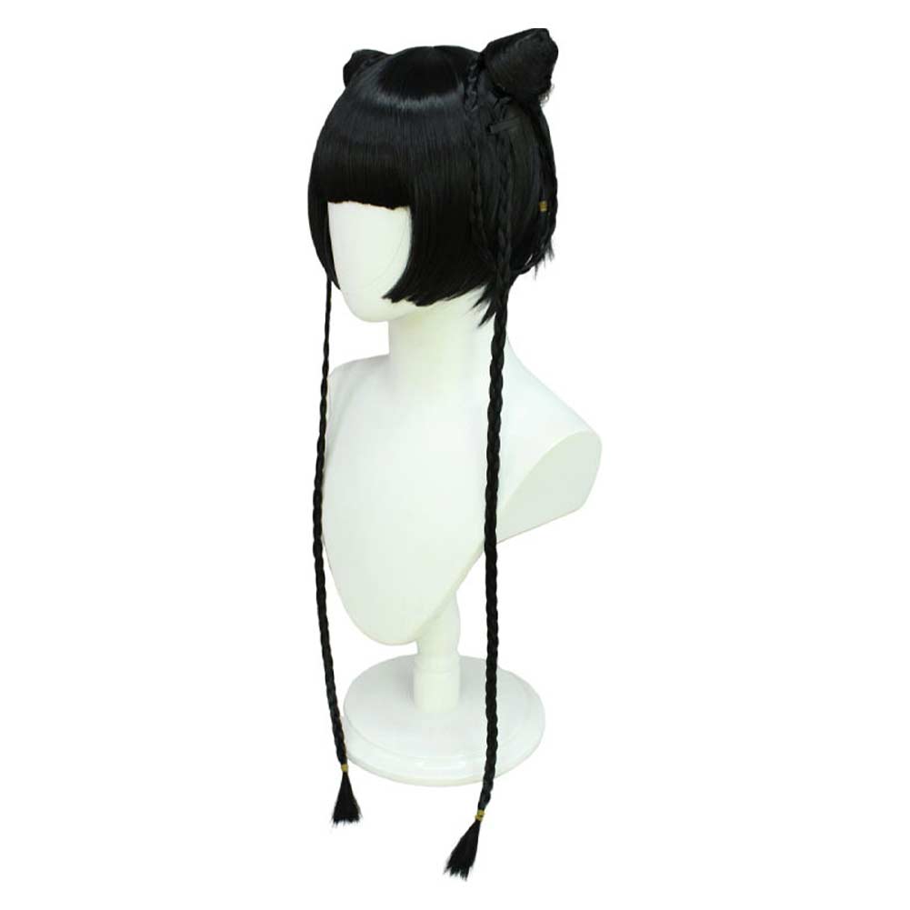 Black Butler Ran Mao Anime Character Cosplay Black Wig Heat Resistant Synthetic Hair Carnival Halloween Party Props