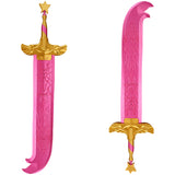 Kpop Demon Hunters Rumi Cosplay Pink Spliced Long Sword Halloween Carnival Party Props Accessories