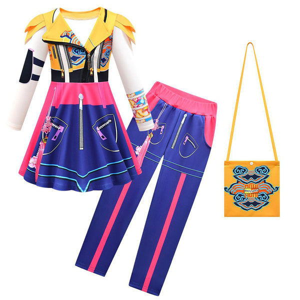 Disfraz De Cosplay Demon Hunters Para Niños – Conjunto De 3 Piezas Con Camiseta, Chaqueta Y Pantalón Corto O Falda, Ideal Para Halloween Y Carnaval