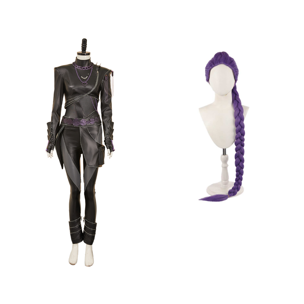 Kpop Demon Hunters Costume Rumi Cosplay Black Faux Leather Suit For Adult Female Halloween Carnival Suit