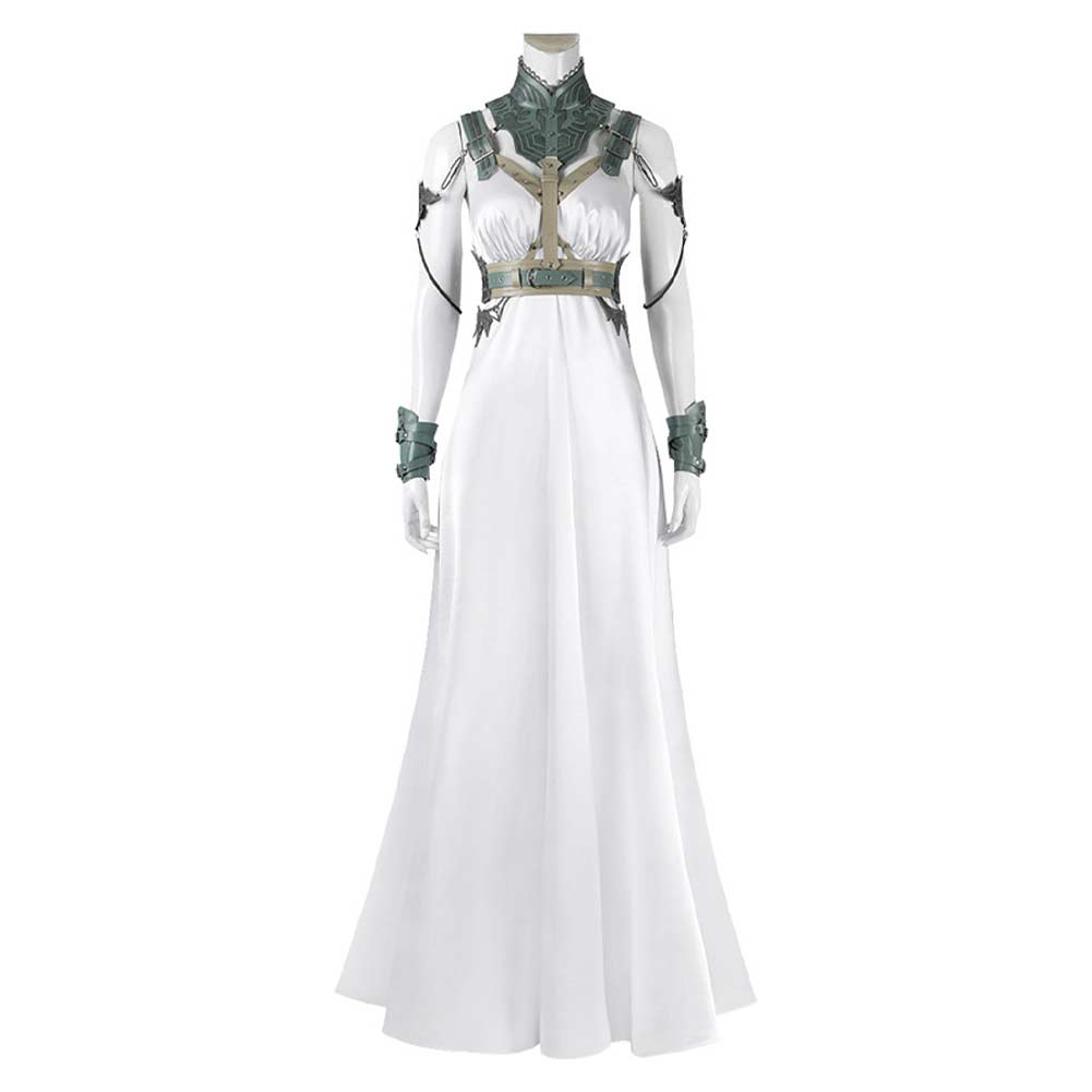 Final Fantasy VII Aerith Tifa Yuffie White Gold Saucer Dress Cosplay Costume Outfits Halloween Carnival Suit