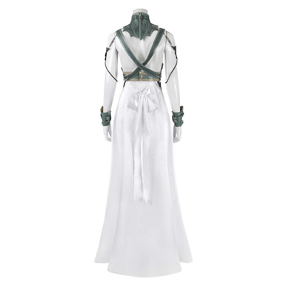 Final Fantasy VII Aerith Tifa Yuffie White Gold Saucer Dress Cosplay Costume Outfits Halloween Carnival Suit