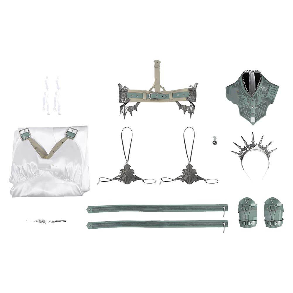 Final Fantasy VII Aerith Tifa Yuffie White Gold Saucer Dress Cosplay Costume Outfits Halloween Carnival Suit
