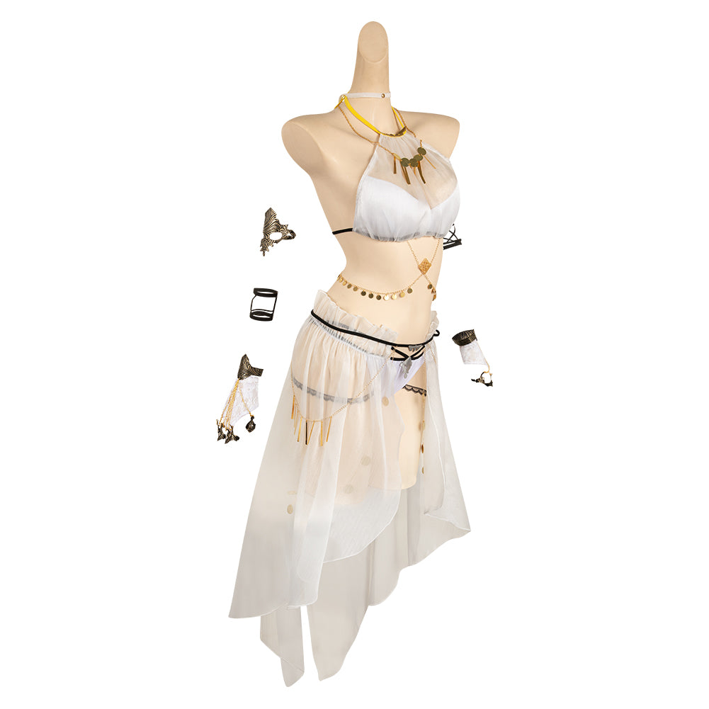Final Fantasy VII Tifa Lockhart White Yarn Swimsuit Set Cosplay Costume Outfits Halloween Carnival Suit