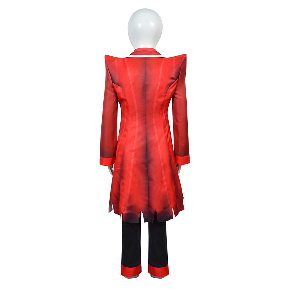Hazbin Hotel Demon Alastor Kids Children Red Suit Cosplay Costume Outfits Halloween Carnival Suit