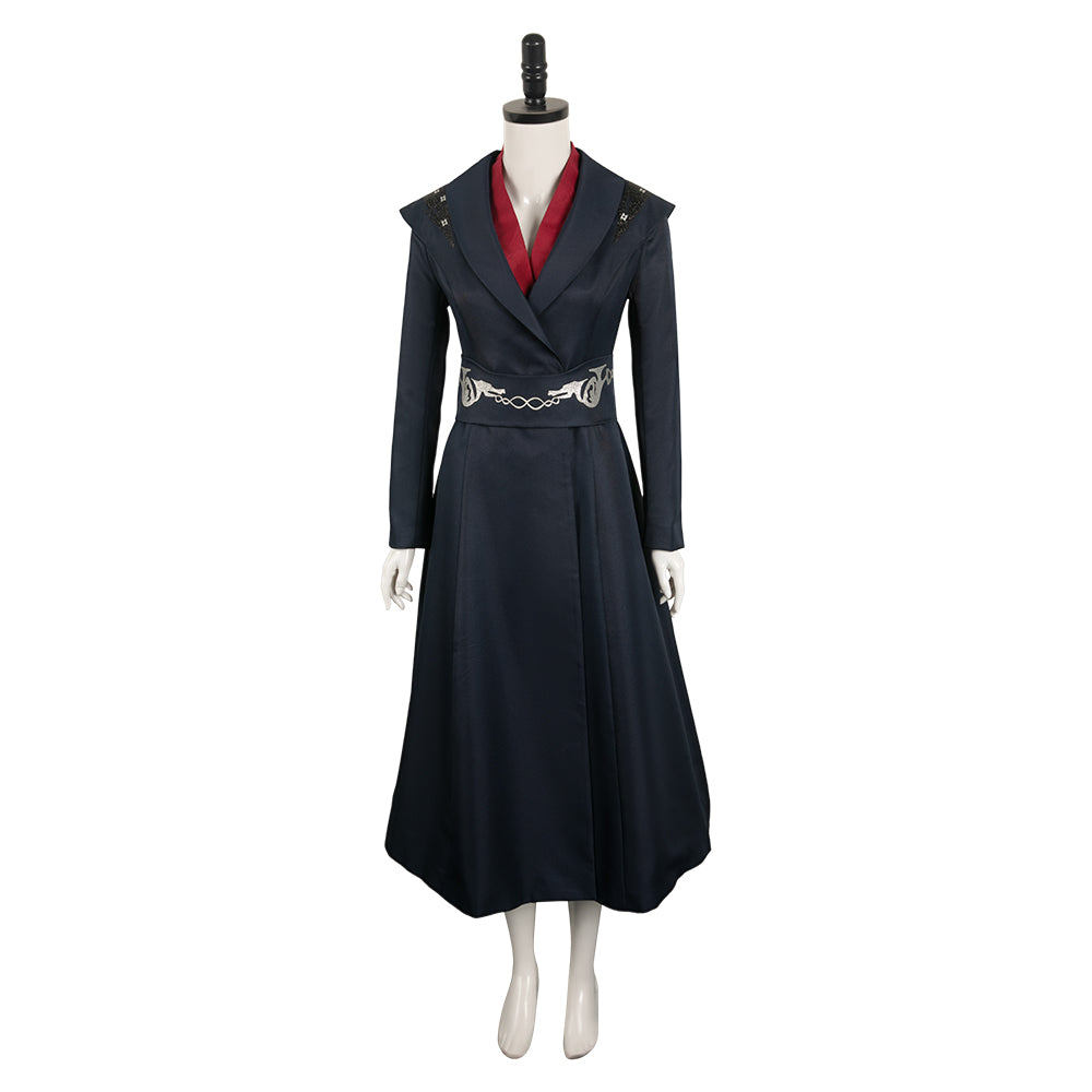 House of the Dragon Princess Rhaenys Targaryen Black Coat Cosplay Costume Outfits