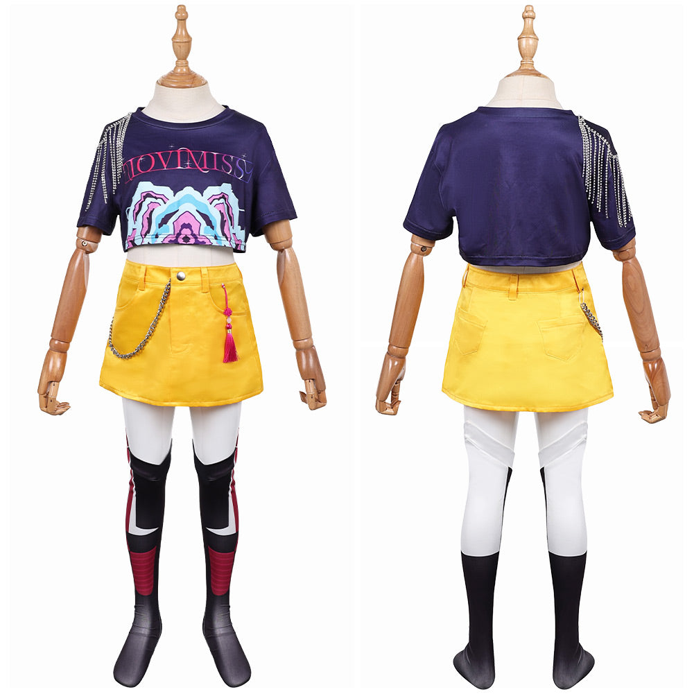 Kpop Demon Hunters Mila Kids Cosplay Costume Outfit Halloween Carnival Suit