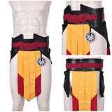 Mortal Kombat Costume Scorpion Cosplay Yellow Belt For Adult Unisex Halloween Carnival Suit