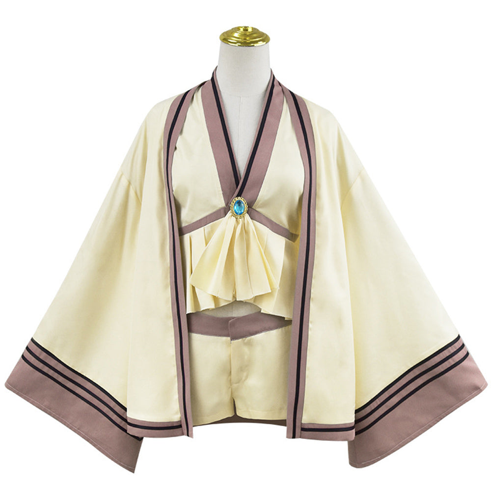 Sousou No Frieren Elf Serie Anime Character Yellow Robe Cosplay Costume Outfits Halloween Carnival Suit