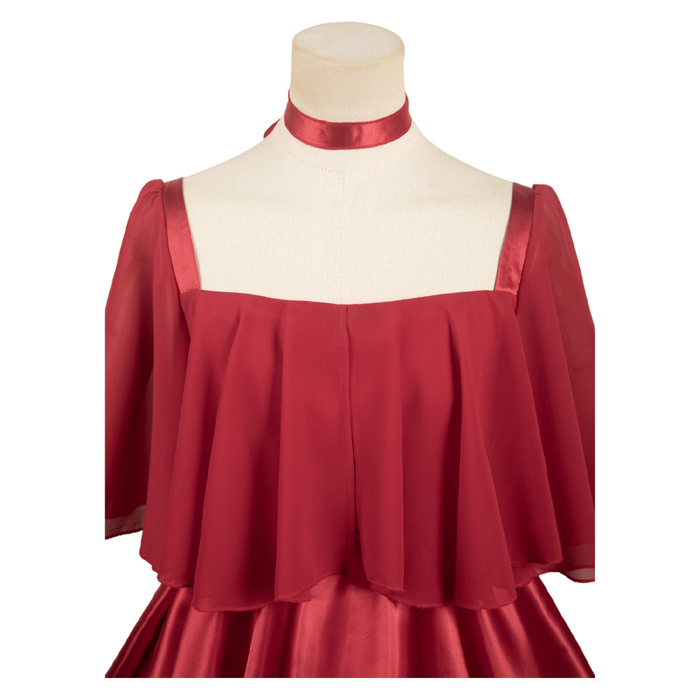 Sousou No Frieren Frieren Red Gown Dress Cosplay Costume Outfits Halloween Carnival Suit