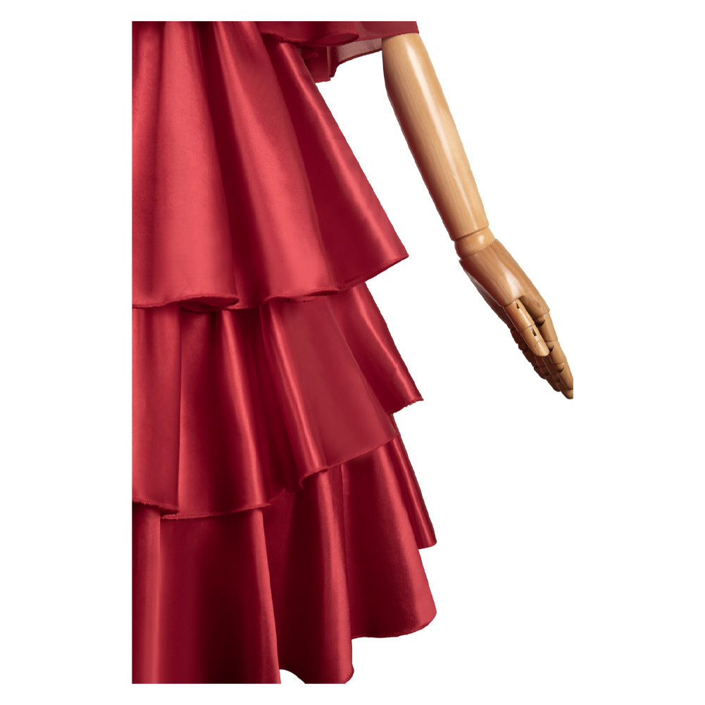 Sousou No Frieren Frieren Red Gown Dress Cosplay Costume Outfits Halloween Carnival Suit