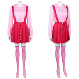 Squid Game Costume Cosplay Pink Red Dress For Adult Female Halloween Carnival Suit