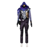 Valorant Costume Omen Cosplay  Purple Top Pants Full Set For Adult Man Halloween Carnival Suit