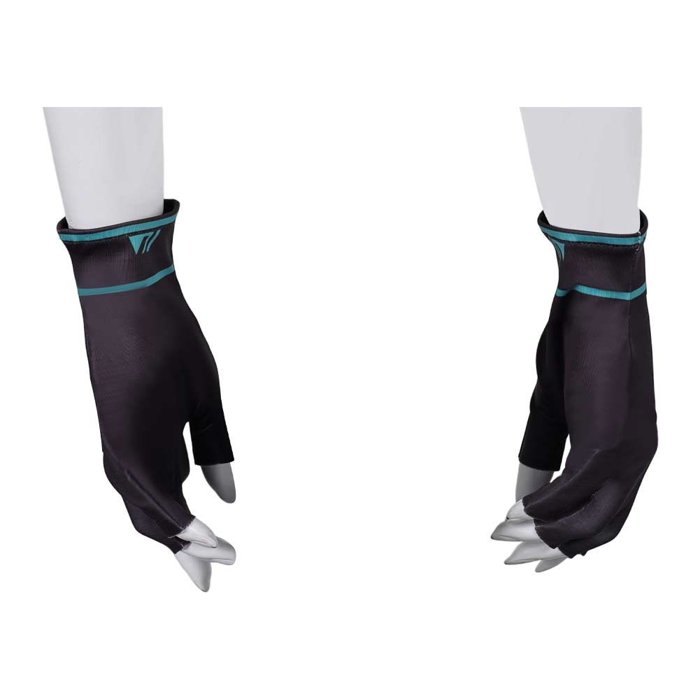 Valorant Jett Black Printed Gloves Cosplay Accessories Props
