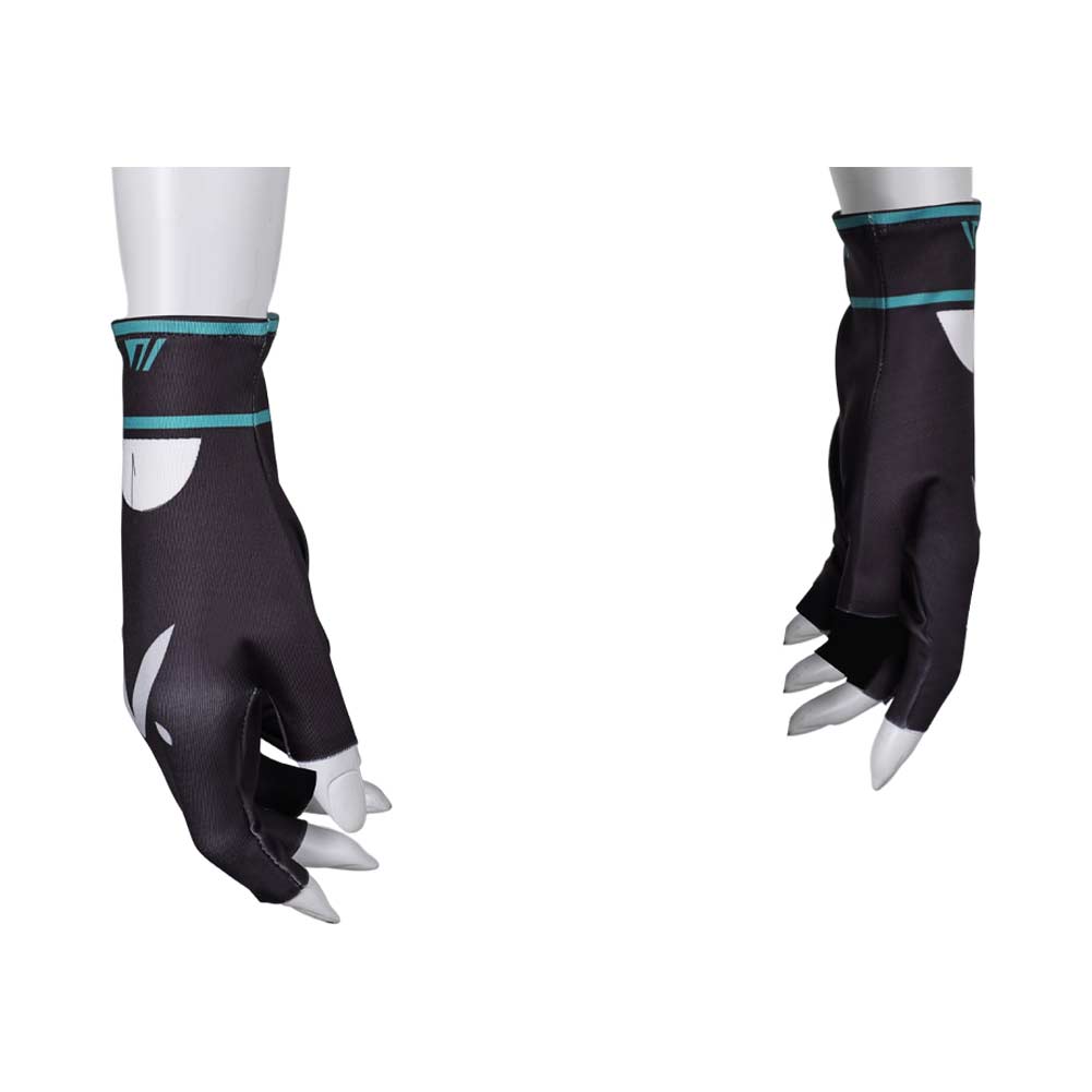 Valorant Jett Black Printed Gloves Cosplay Accessories Props