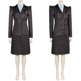 Elphaba Cosplay Costume Female Black Striped Dress Suit Halloween Carnival Suit