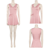 Glinda Cosplay Costume Female Pink Short Dress Halloween Carnival Suit
