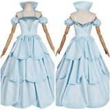 Glinda Cosplay Costume Female Light Blue Tiered Skirt Dress Halloween Carnival Suit