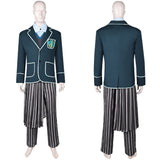 Pfannee Cosplay Costume Male Blue Green School Suit Halloween Carnival Suit