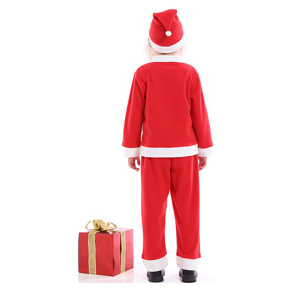 Kids Boys Christmas Santa Claus Cosplay Costume Uniform Outfits Halloween Carnival Suit