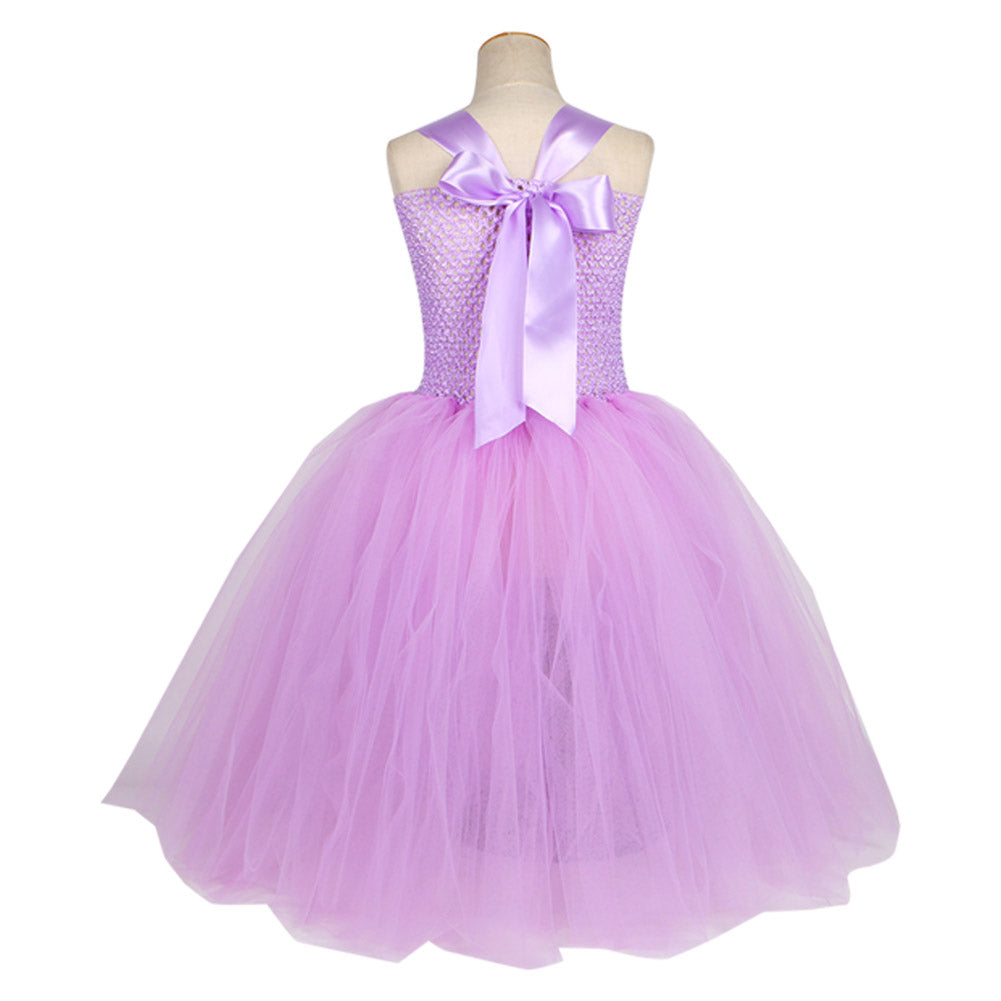 Girls Encanto Isabela Cosplay Costume Kids Children Mesh Tutu Dress Headband OutfitsHalloween Carnival Suit