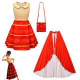 Kids Girls Encanto  Dolors Dress Cloak Bag Cosplay Costume Outfits Halloween Carnival Suit