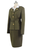 Captain America: The First Avenger Agent Peggy Carter Suit Cosplay Costume Version Green