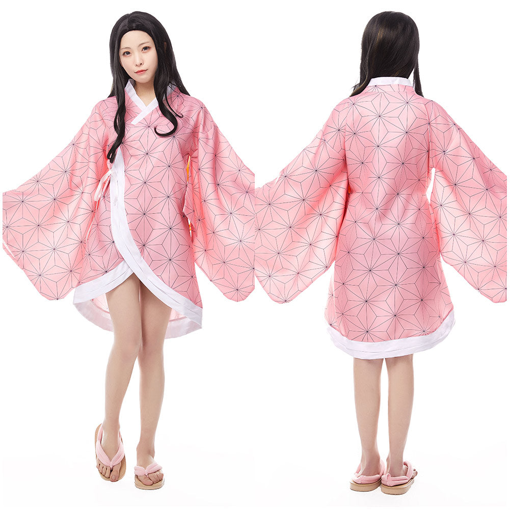 KNY  Kamado Nezuko Cosplay Costume Coat For Adult Female Halloween Carnival Outfit