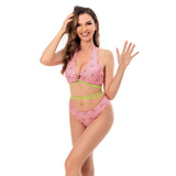 Demon Slayer Kamado Nezuko Swimsuit Cosplay Costume Two-Piece Swimwear Outfits Halloween Carnival Suit