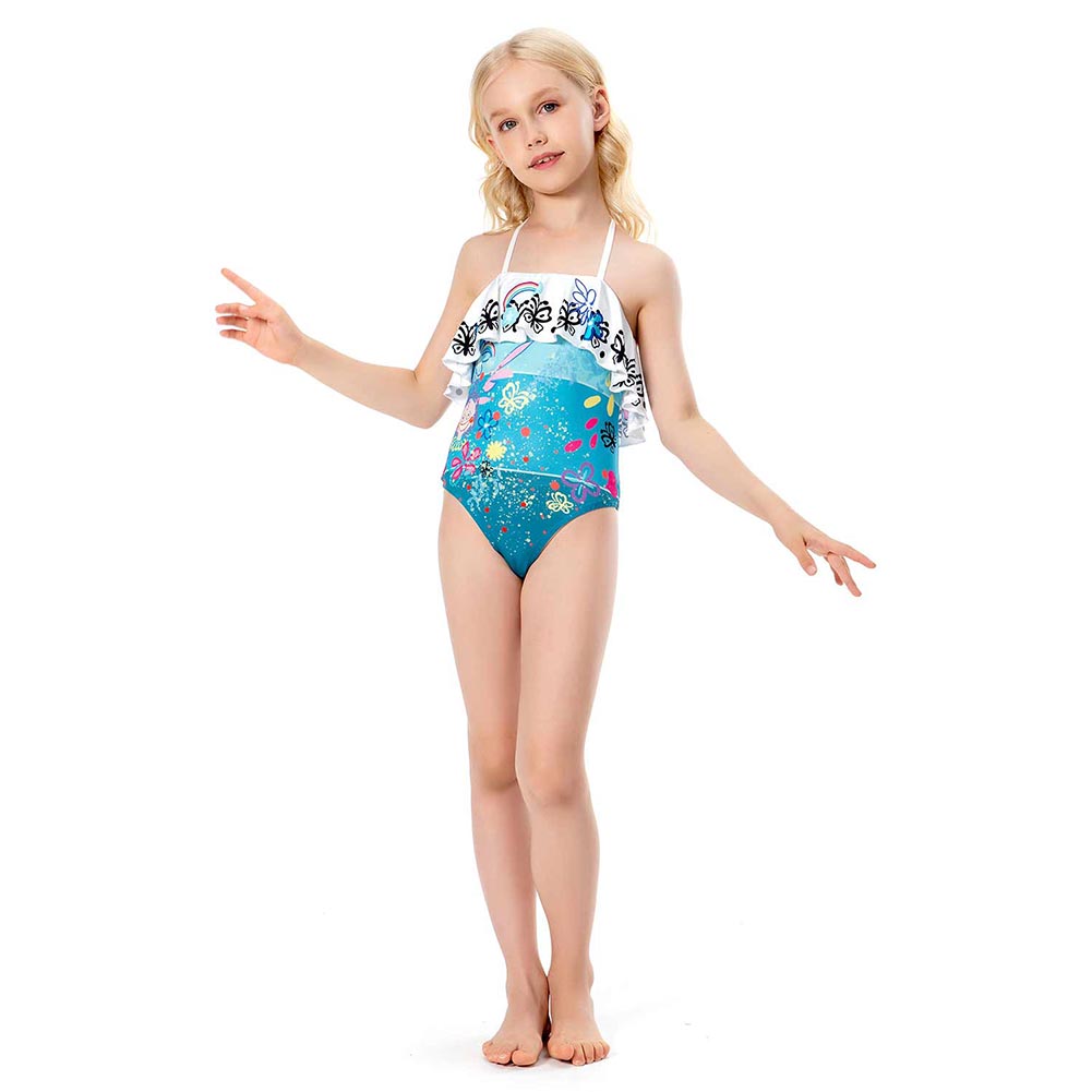 Kids Children Encanto Mirabel Swimsuit Cosplay Costume Jumpsuit Swimwear Outfits Halloween Carnival Suit cossky®